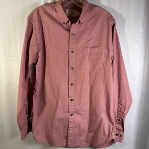 Brooks Brothers 100% Cotton Slim Red Stripe Shirt Mens Medium Career Preppy